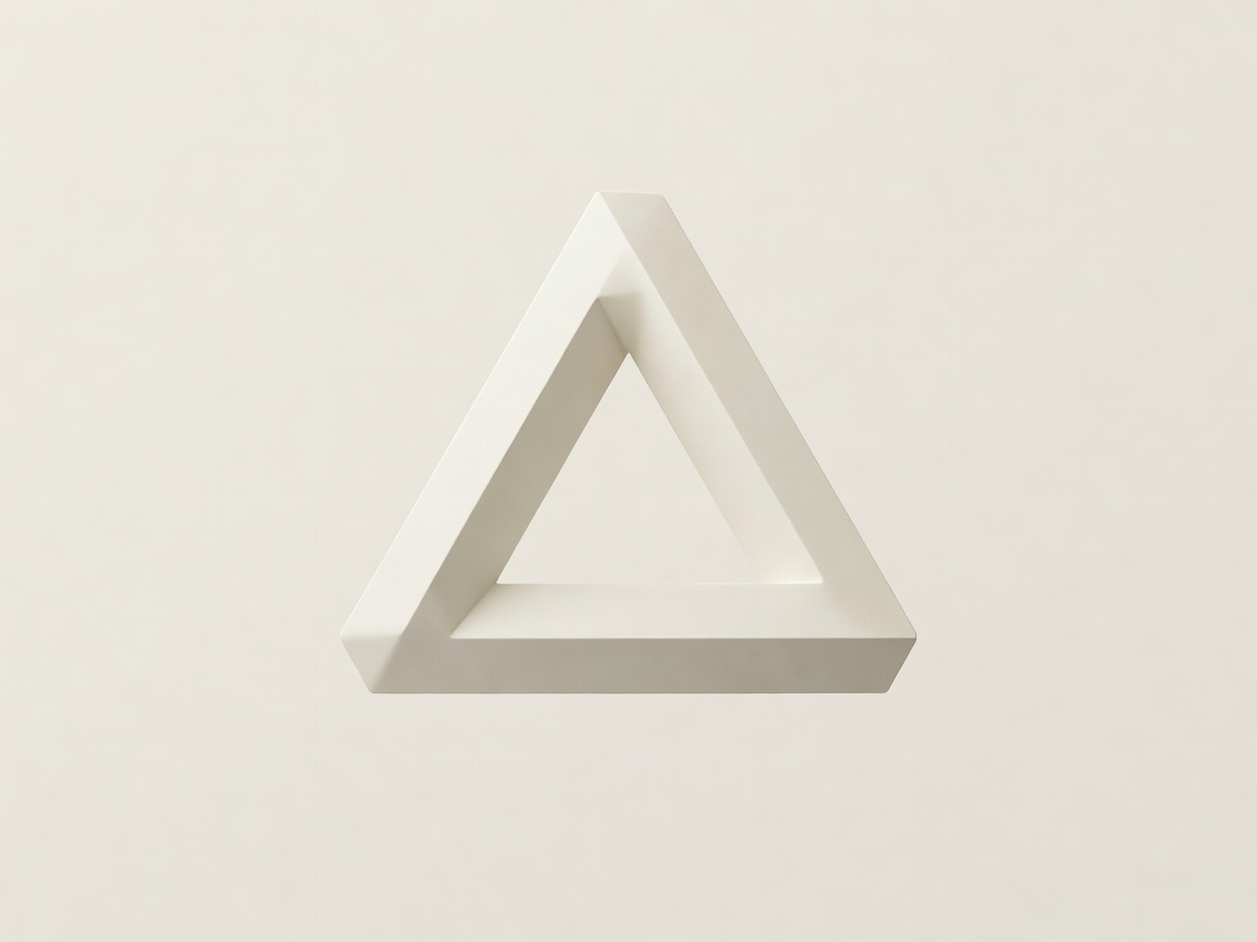 3D render of an impossible triangle illusion